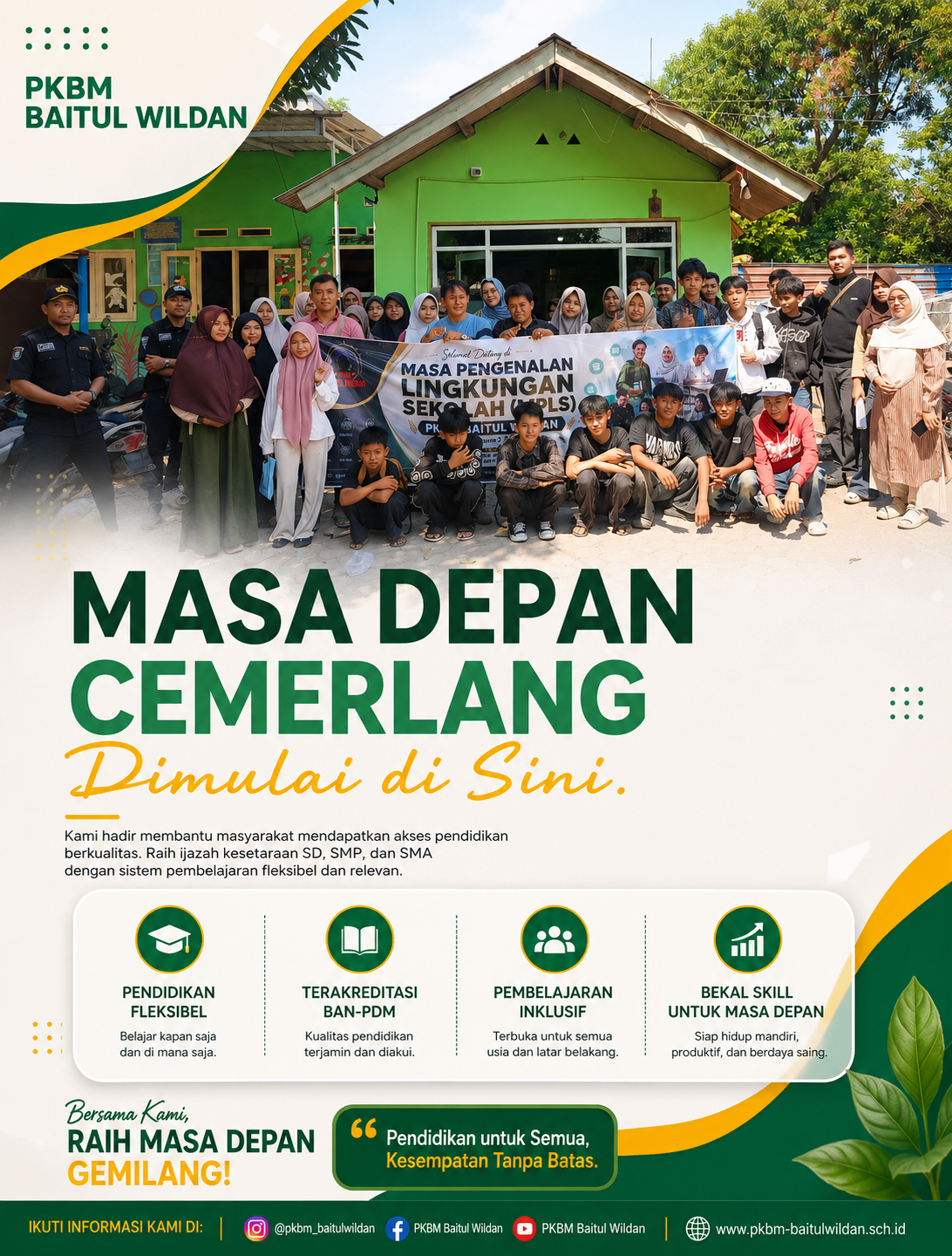 Siswa Belajar PKBM Baitul Wildan